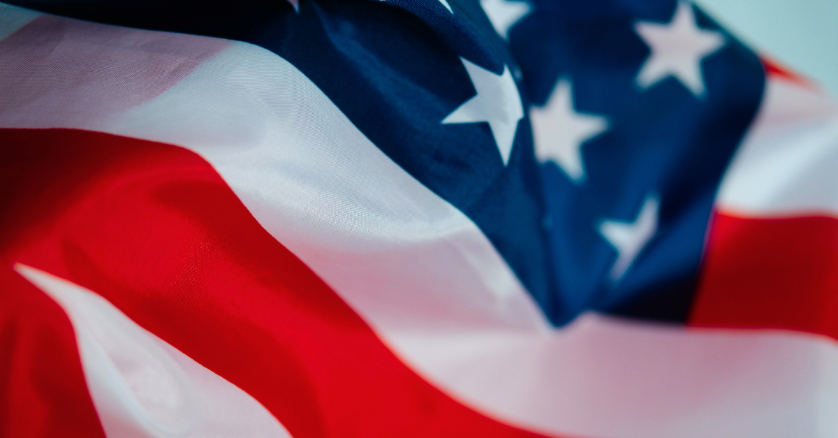 closeup view of a section of the U.S. flag